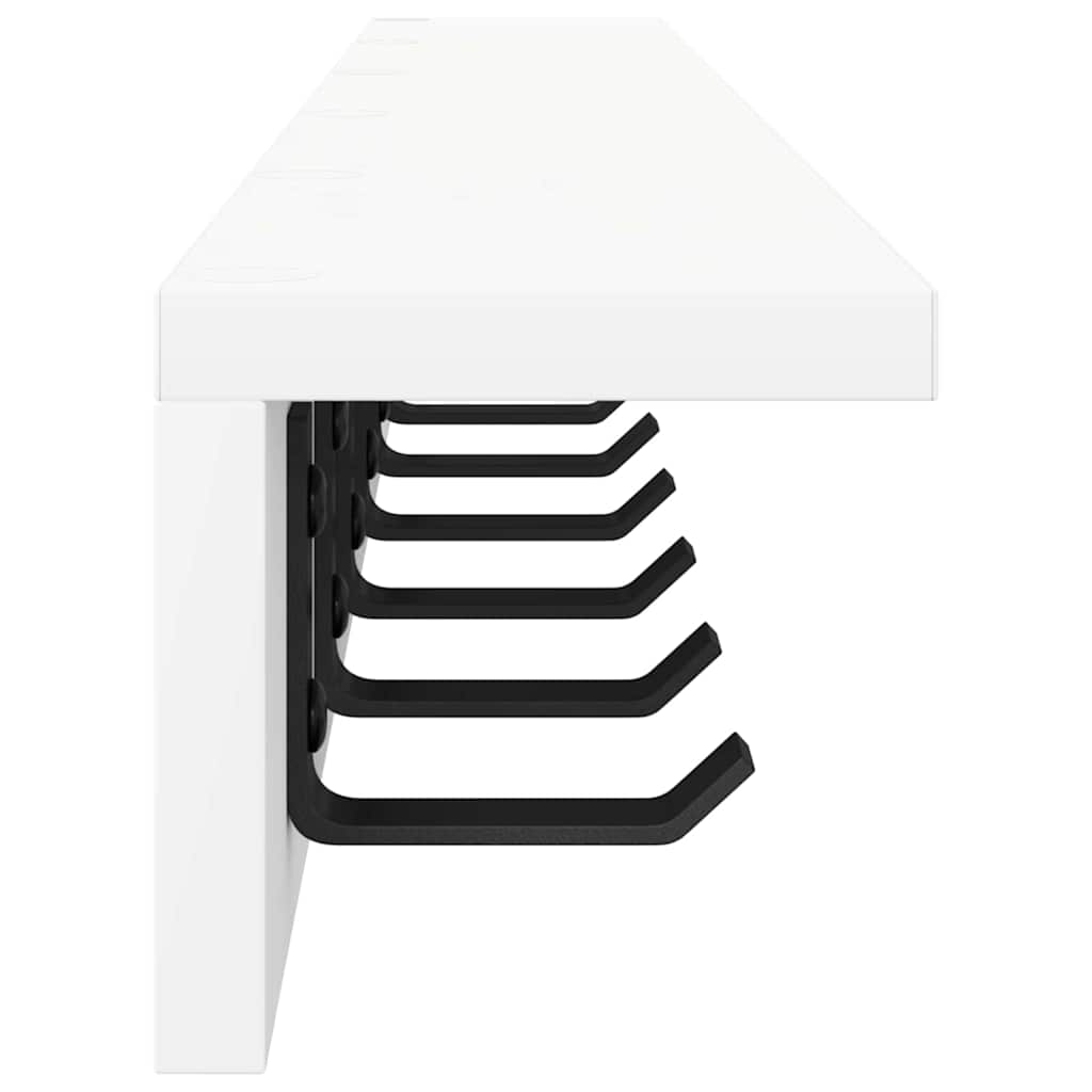 Wandmontierter Kleiderständer Weiß 100 x 10.5 x 10.5 cm