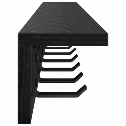 Wandmontierter Kleiderständer mit Regal Schwarze Eiche