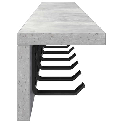 Wandmontierter Kleiderständer Betongrau 100 x 10.5 x 10.5 cm