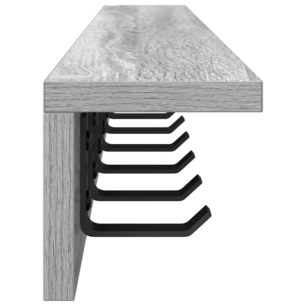 Wandmontierter Kleiderständer Grau Sonoma 100 x 10.5 x 10.5 cm