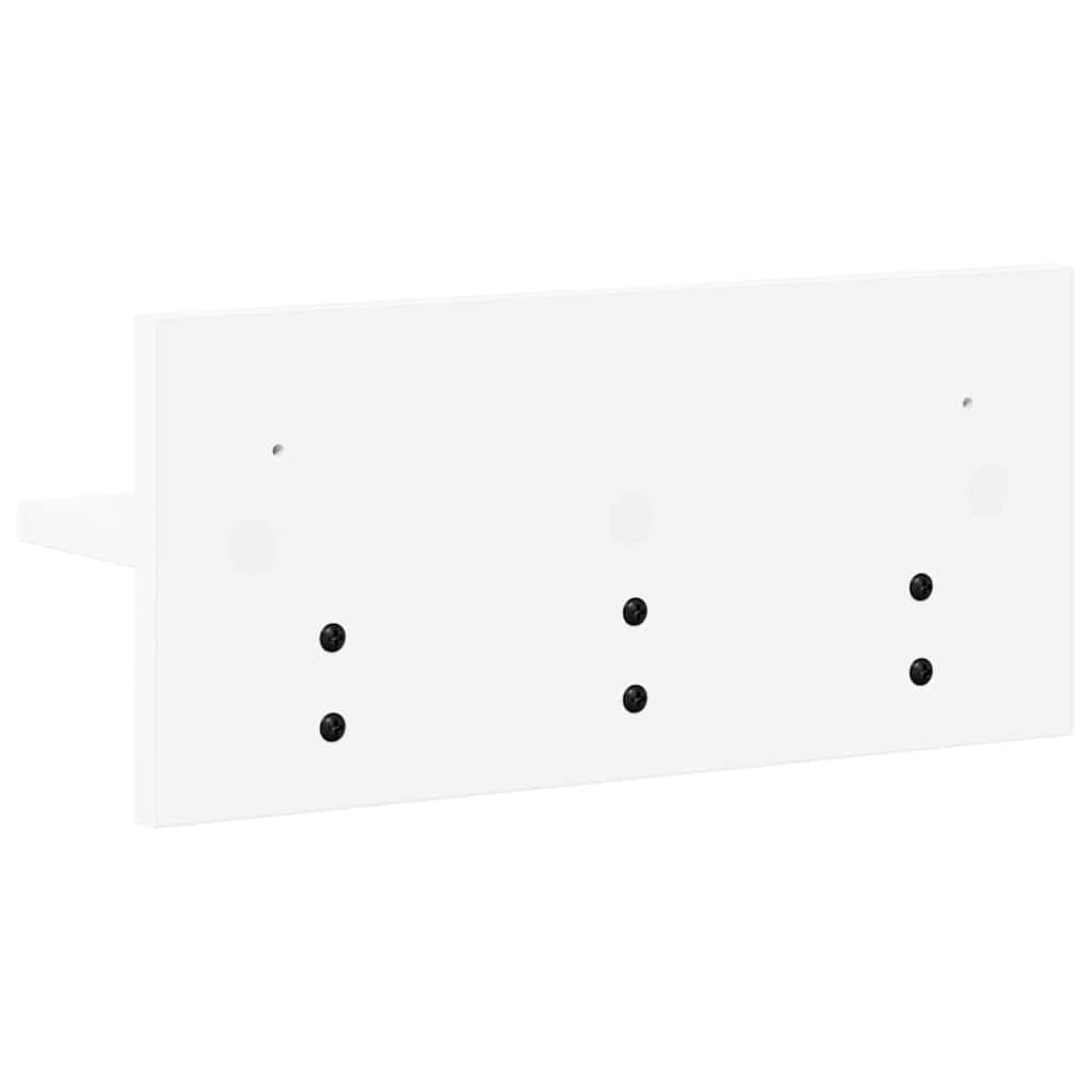 Wandmontierter Kleiderständer mit Regal Weiß 40 x 10.5 x 18 cm