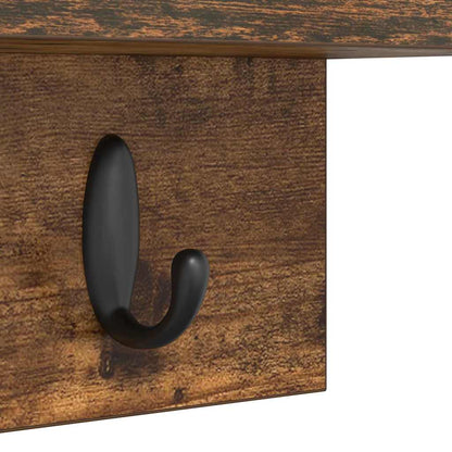 Wandmontierter Kleiderständer Räuchereiche 40 x 10.5 x 18 cm