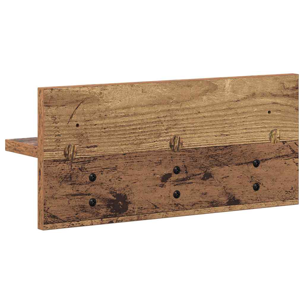 Wandmontierter Kleiderständer Altholz 40 x 10.5 x 18 cm