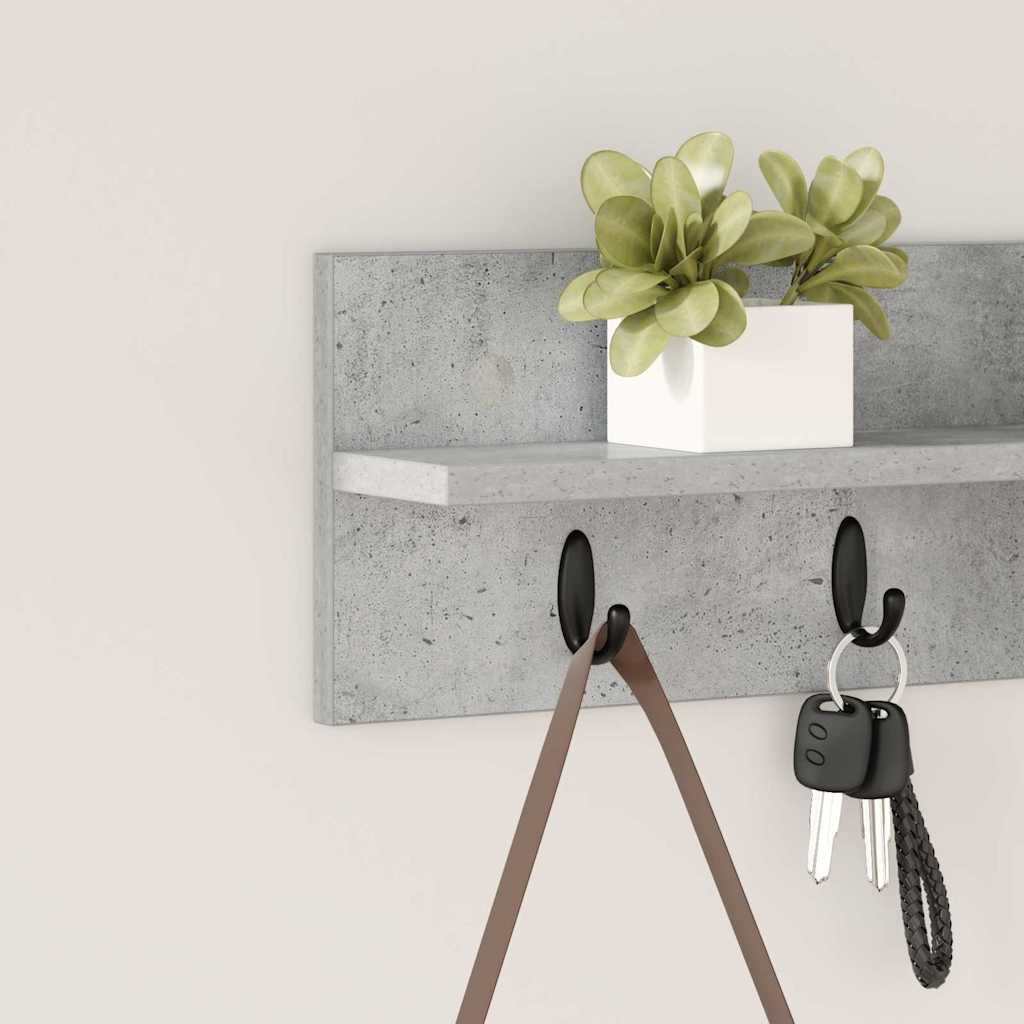 Wandmontierter Kleiderständer Betongrau 60 x 10.5 x 18 cm