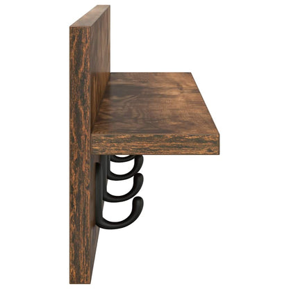 Wandmontierter Kleiderständer Räuchereiche 60 x 10.5 x 18 cm