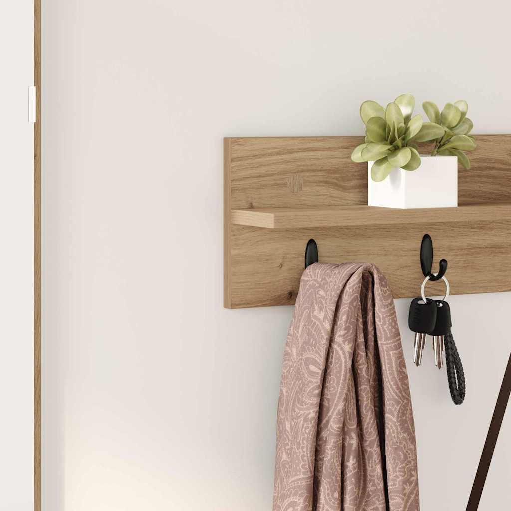 Wandmontierter Kleiderständer Artisan-Eiche 80 x 10.5 x 18 cm