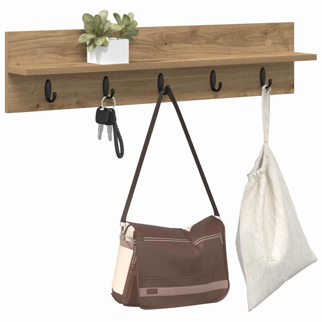 Wandmontierter Kleiderständer Artisan-Eiche 80 x 10.5 x 18 cm