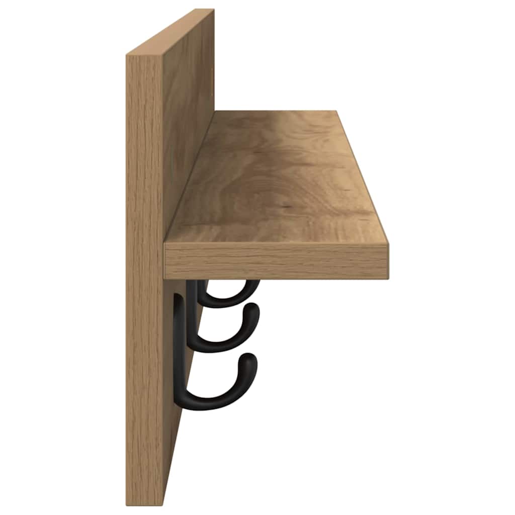 Wandmontierter Kleiderständer Artisan-Eiche 80 x 10.5 x 18 cm
