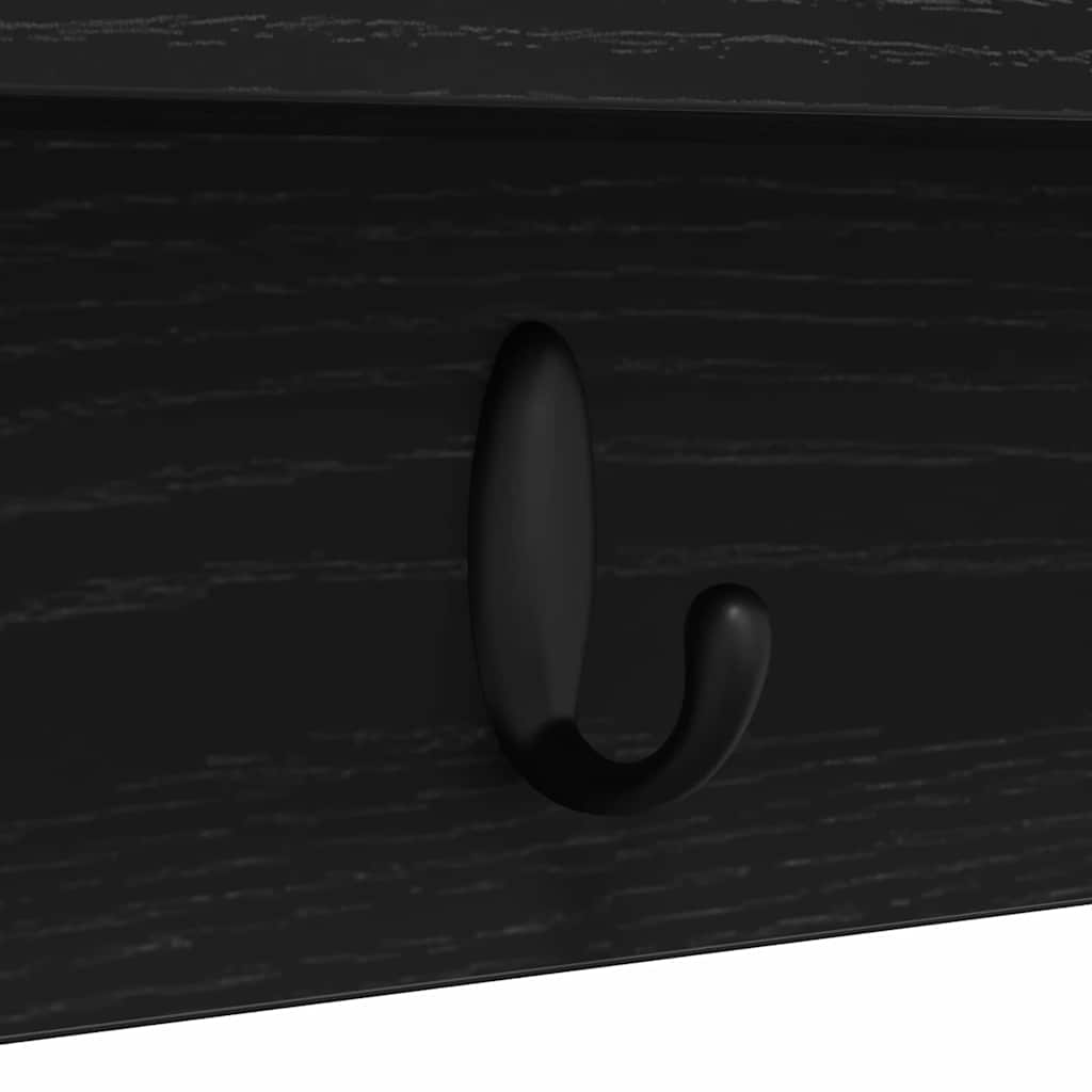 Wandmontierter Kleiderständer mit Regal Schwarz Eichen-Optik