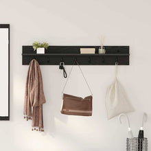 Wandmontierter Kleiderständer mit Regal Schwarz Eichen-Optik