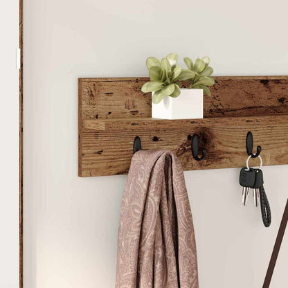 Wandmontierter Kleiderständer Altholz 100 x 10.5 x 18 cm