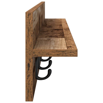 Wandmontierter Kleiderständer Altholz 100 x 10.5 x 18 cm
