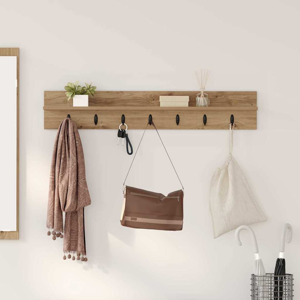 Wandmontierter Kleiderständer Artisan-Eiche 100 x 10.5 x 18 cm
