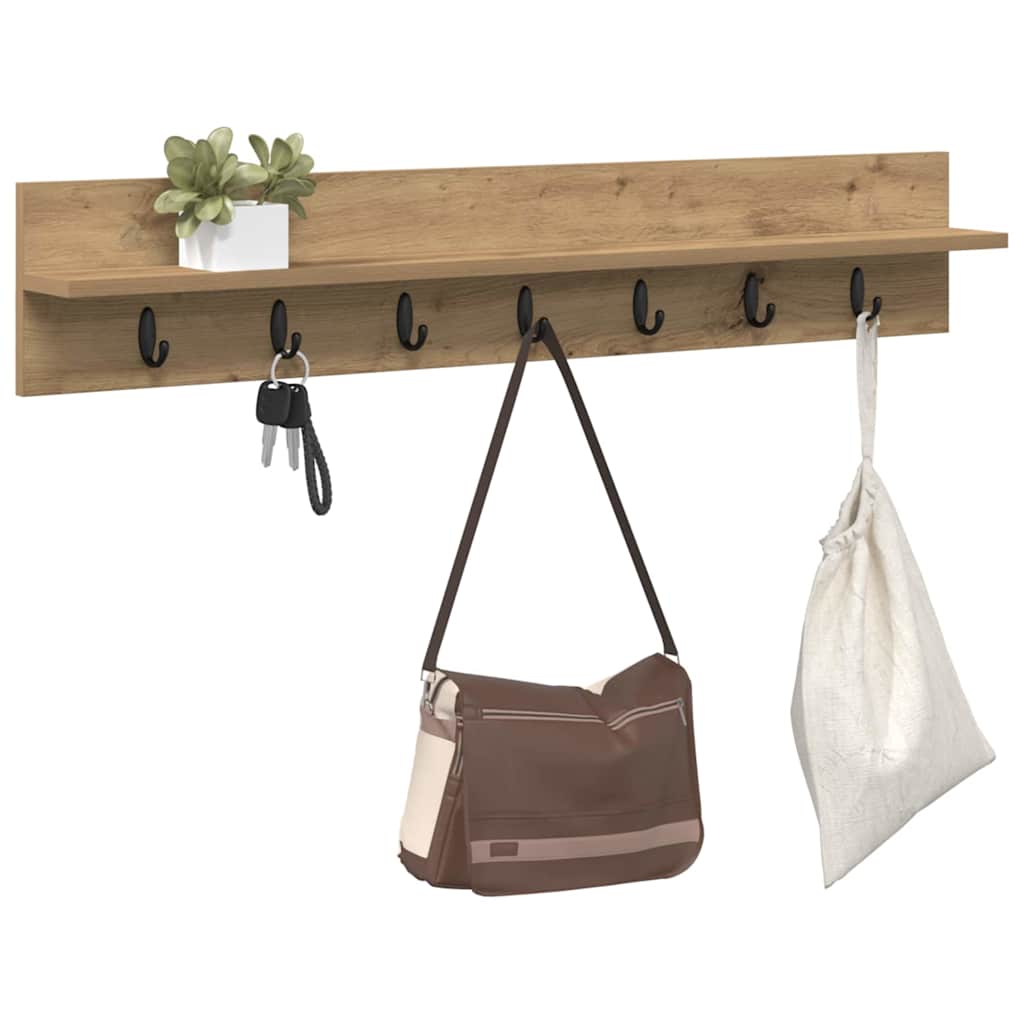 Wandmontierter Kleiderständer Artisan-Eiche 100 x 10.5 x 18 cm