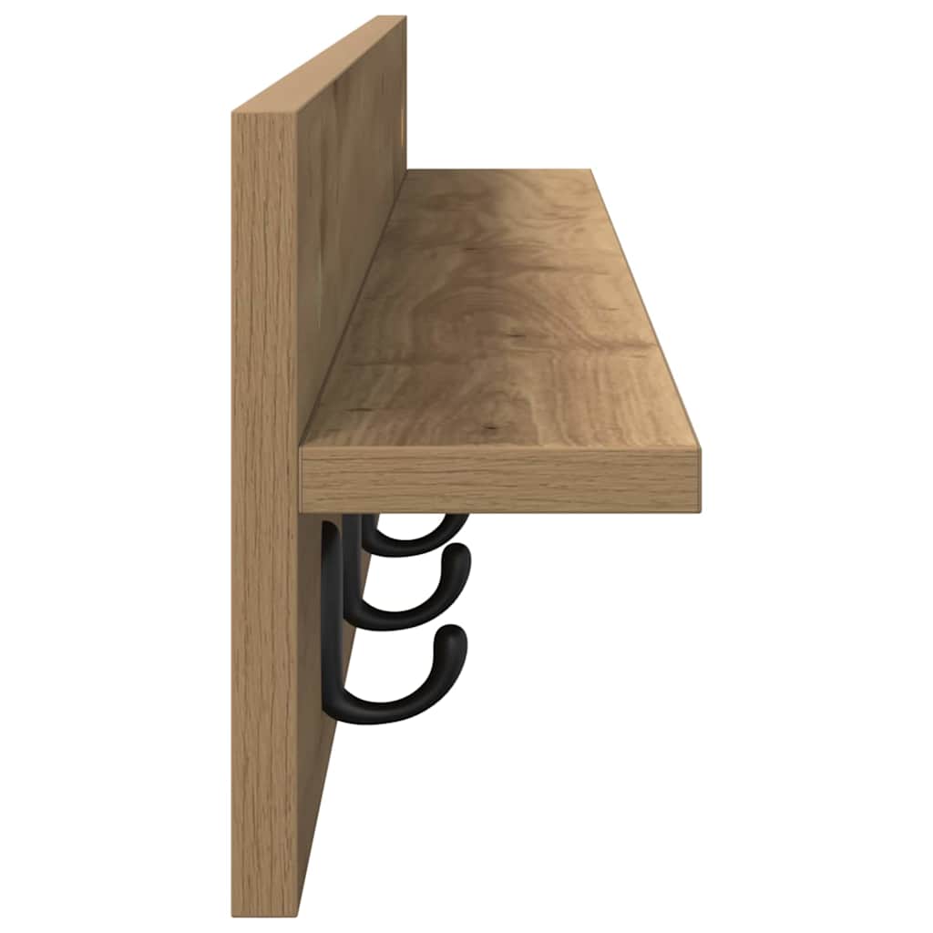Wandmontierter Kleiderständer Artisan-Eiche 100 x 10.5 x 18 cm
