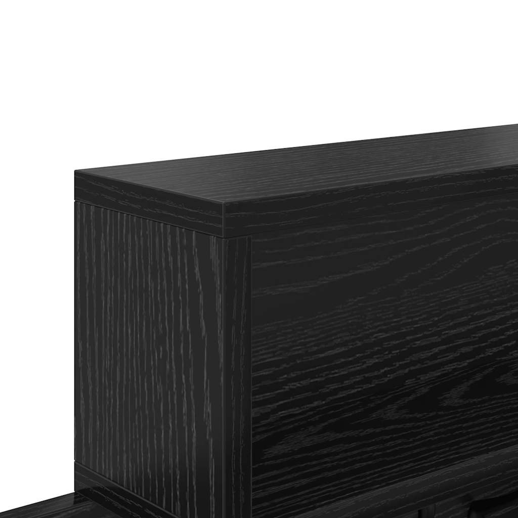 Wandmontierter Kleiderständer mit Regal Schwarz Eichen-Optik