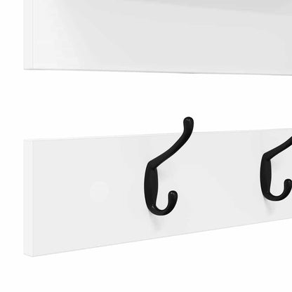 Wandmontierter Kleiderständer mit Regal Weiß 90 x 15 x 36 cm