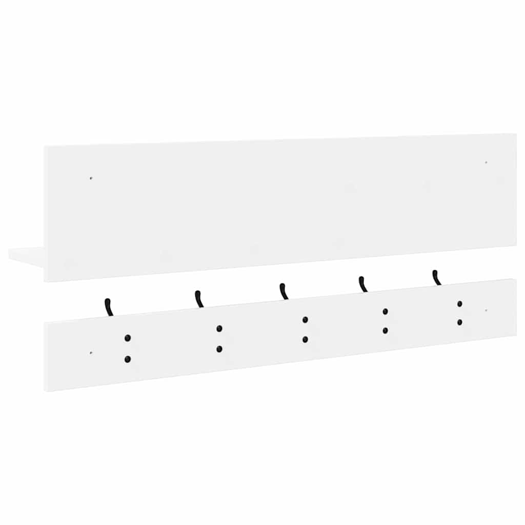 Wandmontierter Kleiderständer mit Regal Weiß 90 x 15 x 36 cm