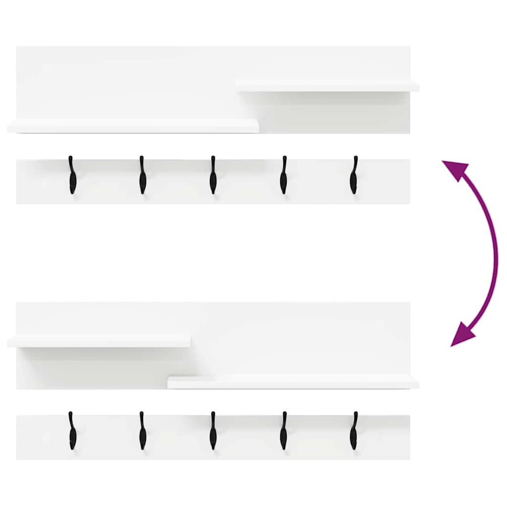 Wandmontierter Kleiderständer mit Regal Weiß 90 x 15 x 36 cm