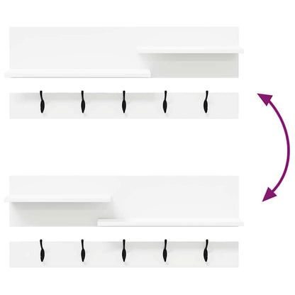 Wandmontierter Kleiderständer mit Regal Weiß 90 x 15 x 36 cm