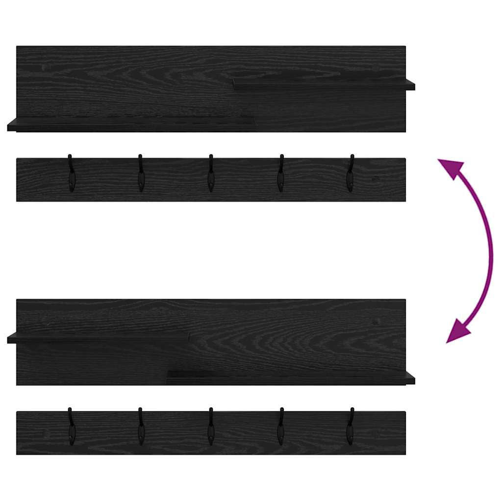 Wandmontierter Kleiderständer Schwarze Eiche 90 x 15 x 36 cm