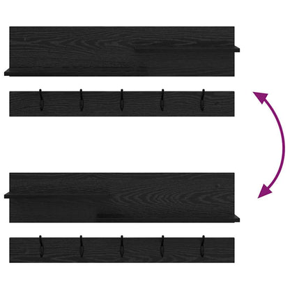 Wandmontierter Kleiderständer Schwarze Eiche 90 x 15 x 36 cm