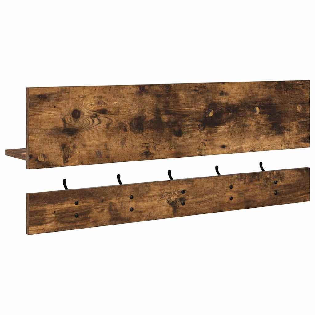 Wandmontierter Kleiderständer Räuchereiche 90 x 15 x 36 cm