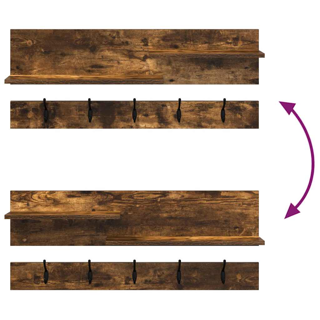 Wandmontierter Kleiderständer Räuchereiche 90 x 15 x 36 cm