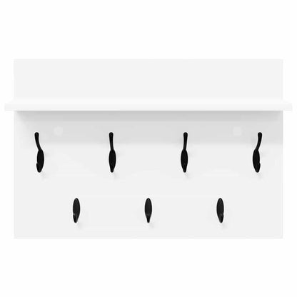 Wandmontierter Kleiderständer mit Regal Weiß 60 x 40 x 12 cm