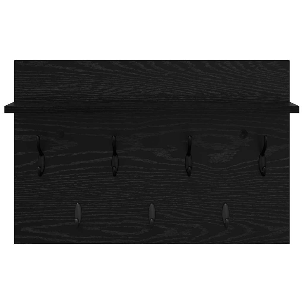 Wandmontierter Kleiderständer Schwarze Eiche 60 x 40 x 12 cm