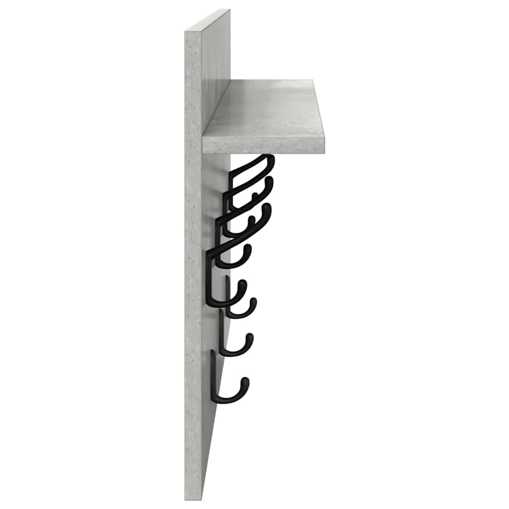 Wandmontierter Kleiderständer Betongrau 60 x 40 x 12 cm