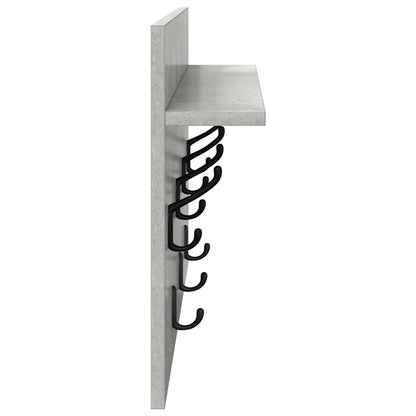 Wandmontierter Kleiderständer Betongrau 60 x 40 x 12 cm