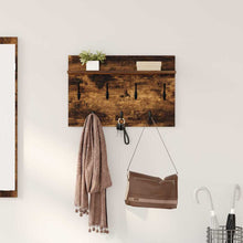 Wandmontierter Kleiderständer Räuchereiche 60 x 40 x 12 cm