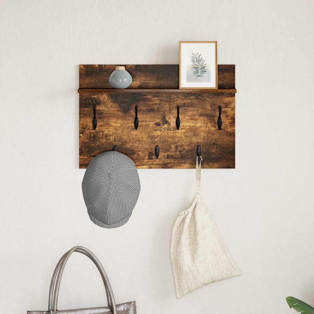 Wandmontierter Kleiderständer Räuchereiche 60 x 40 x 12 cm