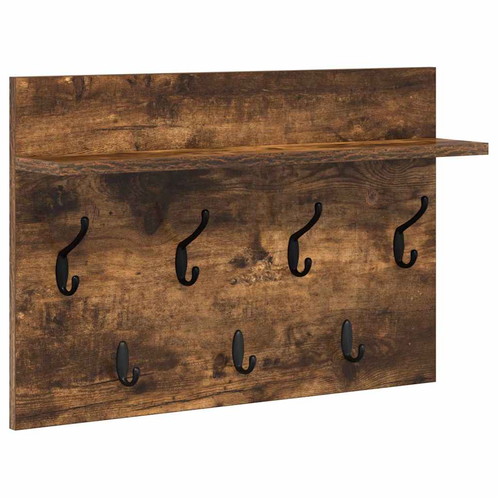 Wandmontierter Kleiderständer Räuchereiche 60 x 40 x 12 cm