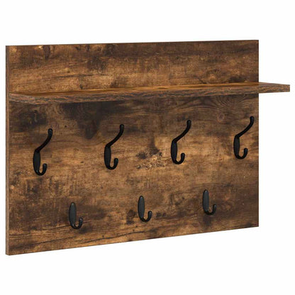 Wandmontierter Kleiderständer Räuchereiche 60 x 40 x 12 cm