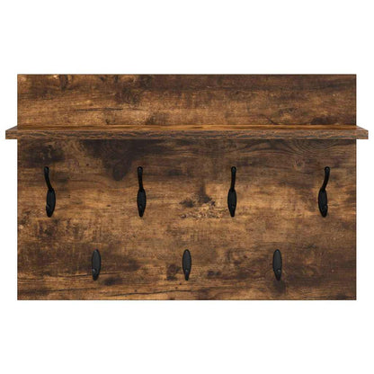 Wandmontierter Kleiderständer Räuchereiche 60 x 40 x 12 cm