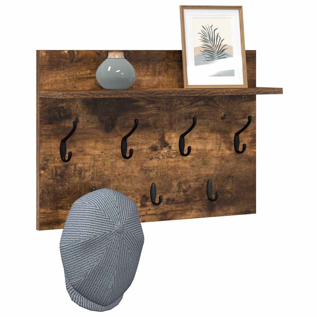 Wandmontierter Kleiderständer Räuchereiche 60 x 40 x 12 cm