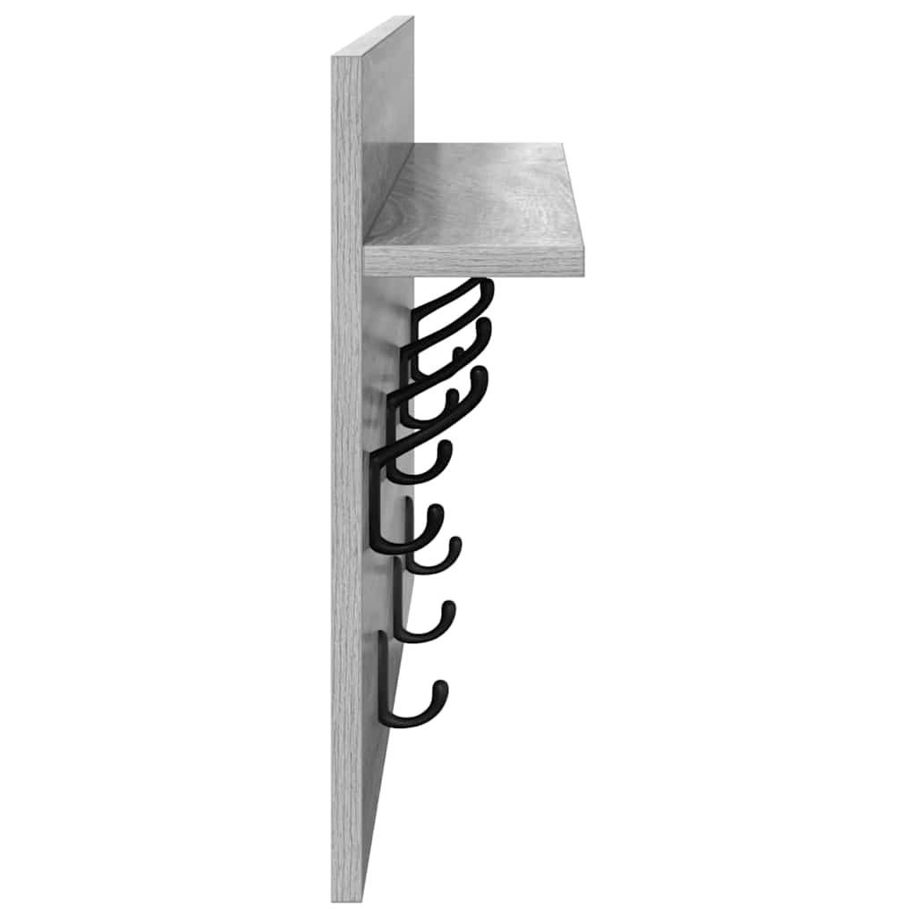 Wandmontierter Kleiderständer Grau Sonoma 60 x 40 x 12 cm
