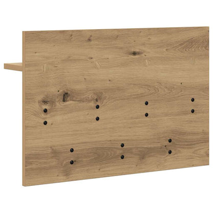 Wandmontierter Kleiderständer mit Regal Eiche handwerklich