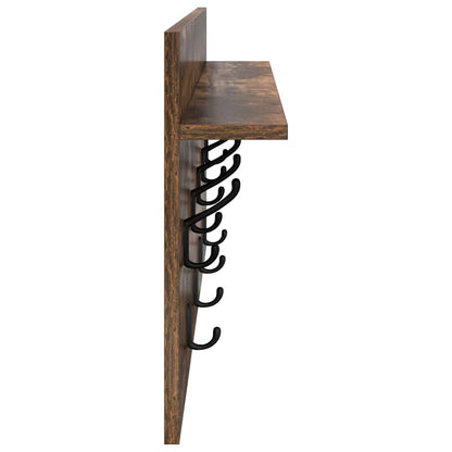 Wandmontierter Kleiderständer Räuchereiche 80 x 40 x 12 cm