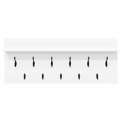 Wandmontierter Kleiderständer mit Regal Weiß Holzwerkstoff