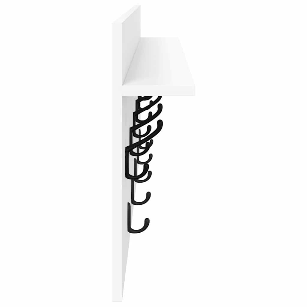 Wandmontierter Kleiderständer mit Regal Weiß Holzwerkstoff