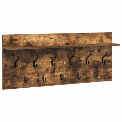 Wandmontierter Kleiderständer Räuchereiche Holzwerkstoff