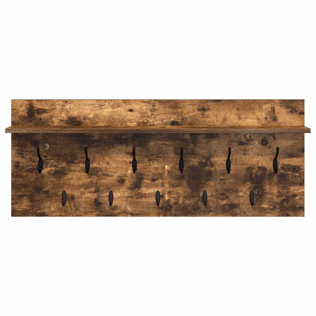 Wandmontierter Kleiderständer Räuchereiche Holzwerkstoff