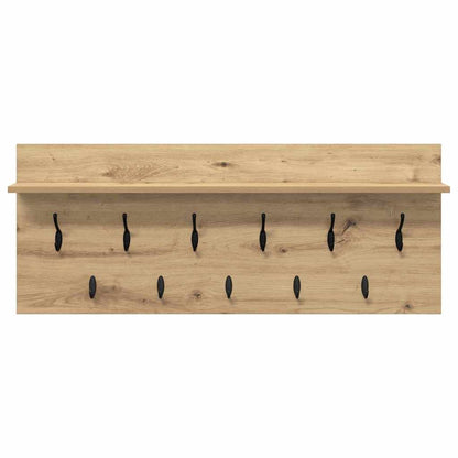 Wandmontierter Kleiderständer Eiche handwerklich Holzwerkstoff