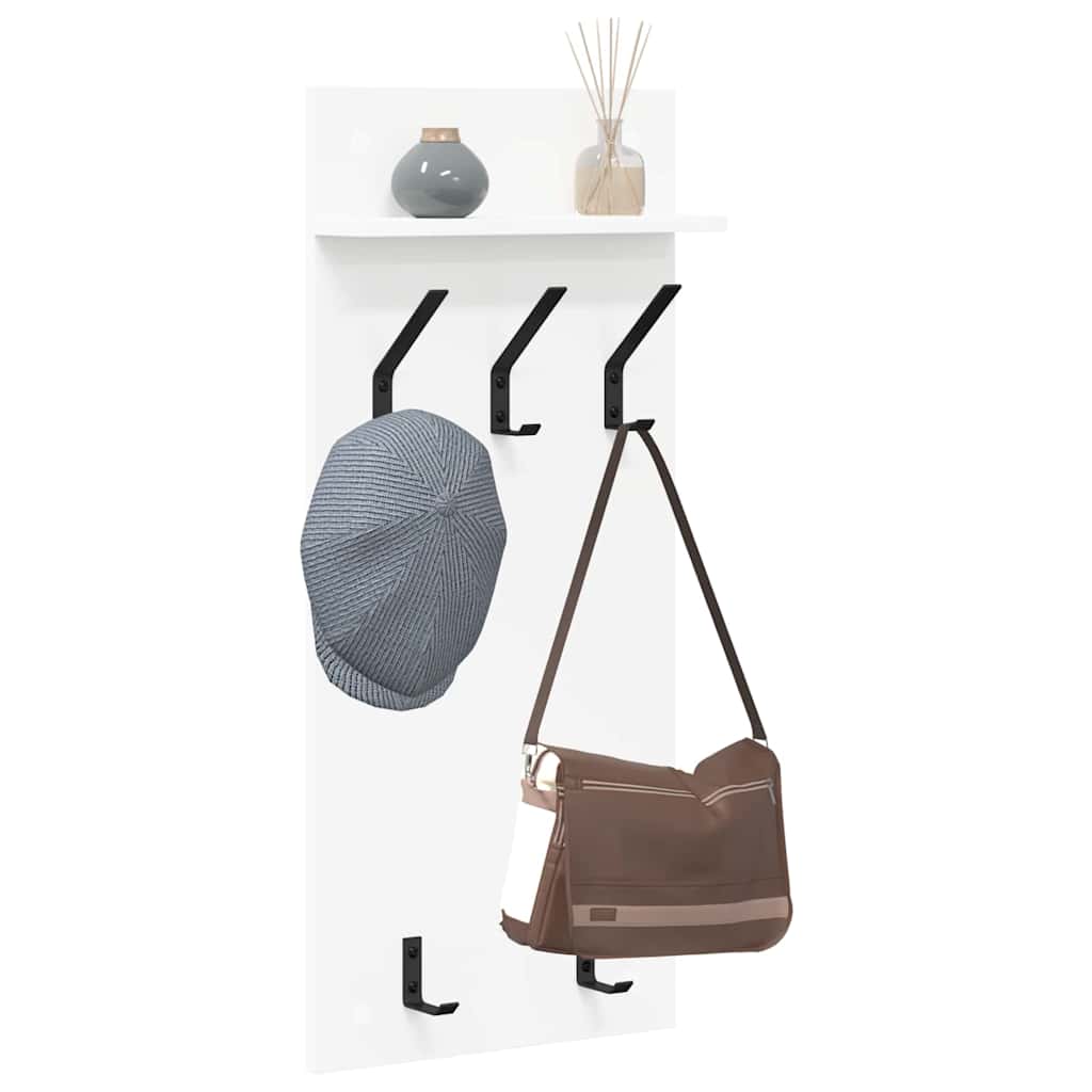 Wandmontierter Kleiderständer mit Regal Weiß 90 x 40 x 10 cm