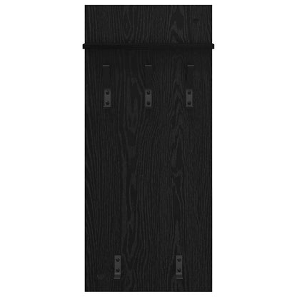 Wandmontierter Kleiderständer mit Regal Schwarz Eichen-Optik