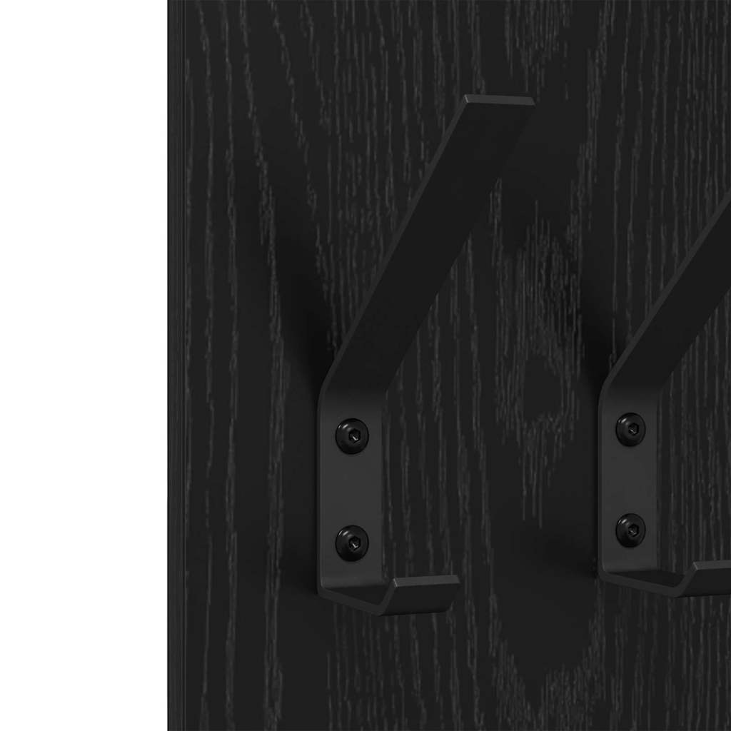 Wandmontierter Kleiderständer Schwarze Eiche 20 x 1,5 x 100 cm