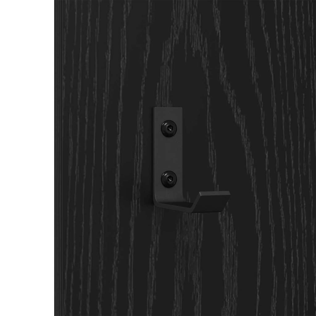 Wandmontierter Kleiderständer Schwarze Eiche 30 x 1.5 x 80 cm